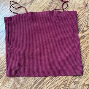 Burgundy Ribbed Tube Top, American Eagle